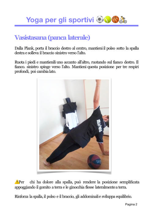 Scheda 2026 Yoga per gli sportivi vol.2