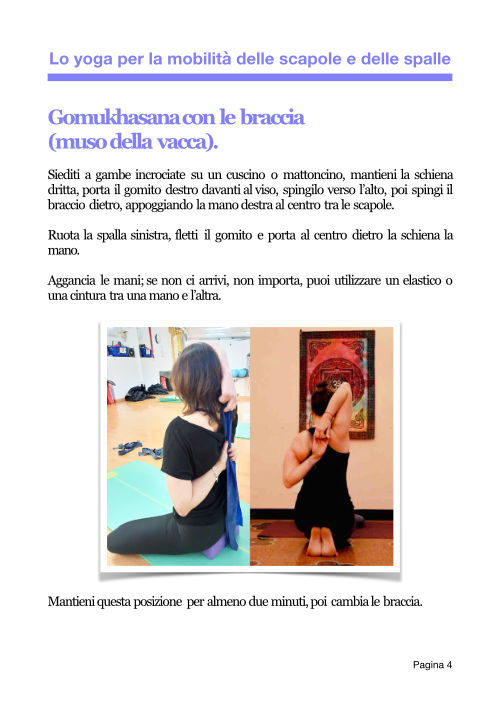 Scheda 2026 Yoga per la mobilità delle scapole e delle spalle